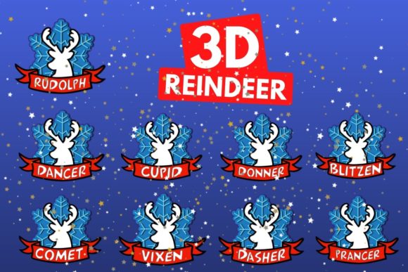 3D Reindeer SVG Bundle: A Christmas Design Asset