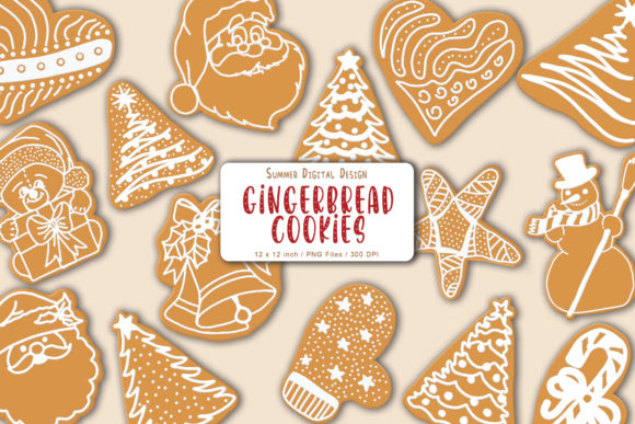 Christmas Gingerbread Cookies Clipart 2 for Crafts