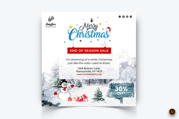 Christmas Sale Social Media Post for Websites
