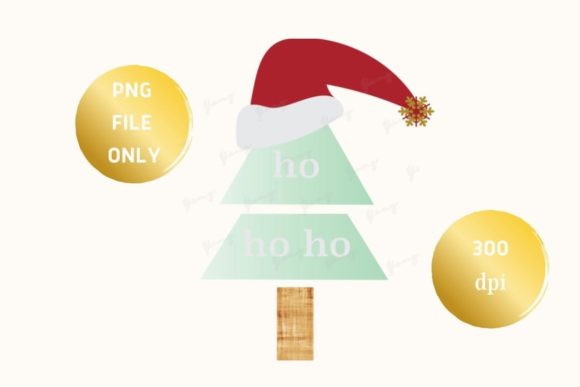 HoHoHo Christmas Tree PNG for Print Templates