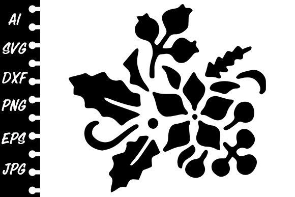Stencil Christmas Floral for Crafts & Branding